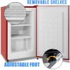 imageAntarctic Star Mini Upright Freezer 23 cuft Compact freezer with Removable Shelves and Adjustable Thermostatfor HomeKitchenOfficeBlackRED
