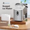 imageAntarctic Star Nugget Countertop Ice Maker with Soft Chewable Ice 34Lbs24H Pebble Portable Ice Machine with Ice Scoop SelfCleaning One Button Operation for KitchenOffice Stainless Steel Silver