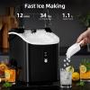 imageAntarctic Star Nugget Ice Maker Countertop with Soft Chewable Ice Portable Sonic Ice Maker with Basket and Scoop Removable Top Cover AutoCleaning for HomePartyRVCamping Stainless Steel SilverBlack