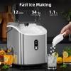imageAntarctic Star Nugget Ice Maker Countertop with Soft Chewable Ice Portable Sonic Ice Maker with Basket and Scoop Removable Top Cover AutoCleaning for HomePartyRVCamping Stainless Steel SilverGrey