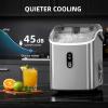 imageAntarctic Star Nugget Ice Maker Countertop with Soft Chewable Ice Portable Sonic Ice Maker with Basket and Scoop Removable Top Cover AutoCleaning for HomePartyRVCamping Stainless Steel SilverGrey