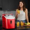 imageAntarctic Star Nugget Ice Maker Countertop with Soft Chewable Ice Portable Sonic Ice Maker with Basket and Scoop Removable Top Cover AutoCleaning for HomePartyRVCamping Stainless Steel SilverRed