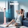 imageAntarctic Star Tower Fan Portable Electric Oscillating Fan Quiet Cooling Remote Control Standing Bladeless Floor Fans 3 Speeds Wind Modes Timer Bedroom Office 43 inch WhitePink