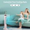 imageAntarctic Star Tower Fan Portable Electric Oscillating Fan Quiet Cooling Remote Control Standing Bladeless Floor Fans 3 Speeds Wind Modes Timer Bedroom Office 43 inch WhitePink