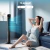 imageAntarctic Star Tower Fan Portable Electric Oscillating Fan Quiet Cooling Remote Control Standing Bladeless Floor Fans 3 Speeds Wind Modes Timer Bedroom Office 43 inch WhiteBlack
