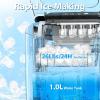 imageCountertop Ice Maker Antarctic Star Portable Ice Machine with HandleSelfCleaning Ice Makers 26Lbs24H 9 Ice Cubes6 Mins for Home Kitchen Bar Party Stainless Steel Black