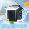 imageCountertop Ice Maker Antarctic Star Portable Ice Machine with HandleSelfCleaning Ice Makers 26Lbs24H 9 Ice Cubes6 Mins for Home Kitchen Bar Party Stainless Steel Black