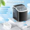 imageCountertop Ice Maker Antarctic Star Portable Ice Machine with HandleSelfCleaning Ice Makers 26Lbs24H 9 Ice Cubes6 Mins for Home Kitchen Bar Party Stainless Steel Black