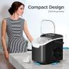 imageCountertop Ice Maker Machine 8 Ice Cubes in 6 mins 26lbDay Ice with 2 Sizes Portable Mini Energy Saving ampamp BasketScoop for HomePartyTravelCampingBarBlackDark Black
