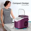 imageCountertop Ice Maker Machine 8 Ice Cubes in 6 mins 26lbDay Ice with 2 Sizes Portable Mini Energy Saving ampamp BasketScoop for HomePartyTravelCampingBarBlackPURPLE