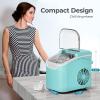 imageCountertop Ice Maker Machine 8 Ice Cubes in 6 mins 26lbDay Ice with 2 Sizes Portable Mini Energy Saving ampamp BasketScoop for HomePartyTravelCampingBarBlackGREEN