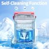 imageNugget Countertop Ice Maker with Soft Chewable Ice 34LBS24HPebble Portable Machine Scoop SelfCleaning OneClick OperationSonic Ice for KitchenOfficeBar GrayRed