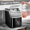 imageNugget Countertop Ice Maker with Soft Chewable Pellet Ice Pebble Portable Ice Machine 35Lbs24H SelfCleaning Sonic Ice One Button Operation for KitchenOffice Stainless Steel Black