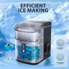 imageNugget Countertop Ice Maker with Soft Chewable Pellet Ice Pebble Portable Ice Machine 36Lbs24H SelfCleaning Sonic Ice Maker One Button Operation for KitchenOffice Stainless Steel BlackStainless Steel Black