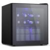 imageAntarctic Star 16cuft Wine CoolerCabinet Beverage Refigerator Small Wine Cellar Soda Beer Counter Top Bar Fridge Quiet Operation Compressor Freestanding Door Black Glass