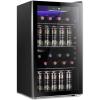 imageAntarctic Star 24 Bottle Wine CoolerCabinet Beverage Refrigerator Small Mini Wine Cellar Beer Soda Clear Glass Door Bar Fridge Quiet Operation Compressor Adjust Temp Control Freestanding 24 Cu ftSilver