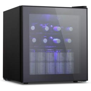 imageAntarctic Star 16cuft Wine CoolerCabinet Beverage Refigerator Small Wine Cellar Soda Beer Counter Top Bar Fridge Quiet Operation Compressor Freestanding Door Black Glass