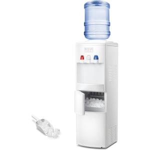 imageAntarctic Star 2in1 Water Cooler Dispenser with Builtin Ice Maker Freestanding Hot Cold Top Loading Water Dispenser 2 3 or 5 Gallon Bottle with Child Safety Lock White