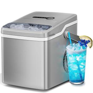 imageAntarctic Star Countertop Ice Maker 26 lbs in 24Hrs 9 Ice Cubes Ready in 6 Mins Portable Ice Machine with SelfCleaning One Click Button 2 Sizes of Bullet Ice for HomeKitchenOfficeDorm Grey