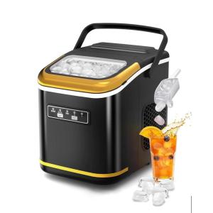 imageAntarctic Star Countertop Ice Maker Machine with Handle 2 Size Ice Cube 9 Cubes Ready in 6 Mins 26lbs24Hrs SelfCleaning Portable Ice Maker wBasket and Scoop for HomeKitchenCampingRV WhiteBlack