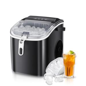 imageAntarctic Star Countertop Ice Maker Portable Ice Machine Basket HandleSelfCleaning Ice Makers 26Lbs24H 9 Ice Cubes Ready in 6 Mins for Home Kitchen Bar Party BlackBlack