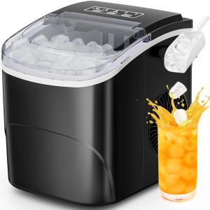 imageAntarctic Star Countertop Ice Maker Portable Ice MachineBullet Ice AutomaticCleaning Ice Makers 26Lbs24H 9 Ice Cubes Ready in 68 Mins for Home Kitchen Bar Party BlackBLACK
