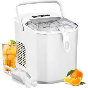 imageAntarctic Star Countertop Ice Maker SL Bullet Ice 28lbsDay 9 Ice Cubes in 6 Mins Portable Ice Machine with Ice Scoop and Handle SelfCleaning OneClick Operation for Kitchen Office Home White