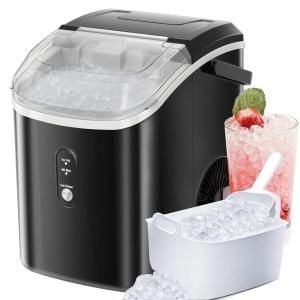 imageAntarctic Star Countertop Ice Maker with Soft Chewable Pellet Ice 34lbs24Hrs OneClick Operation SelfCleaning Portable Ice Machine with Ice Scoop for KitchenOfficeBarRV Grey13x12x9