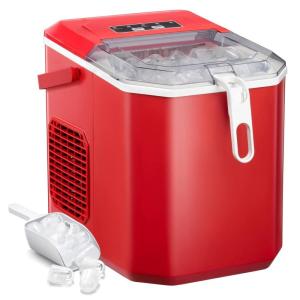 imageAntarctic Star Countertop Ice Maker26lbs24Hrs9 Bullet Ice Cubes Every 6 MinutesSLSelfCleaning countertop ice Makers with Basket and ScoopPerfect for Home Kitchen RV Camping WhiteRed