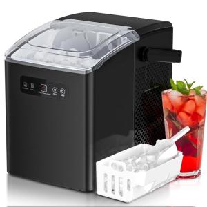 imageAntarctic Star Countertop Ice MakerPortable Ice Machine with Handle26 lbs Per Day 9 Ice Cubes in 6 MinsselfCleaning Ice Maker with Scoop and Basket for HomeKitchenCampingRVBlack