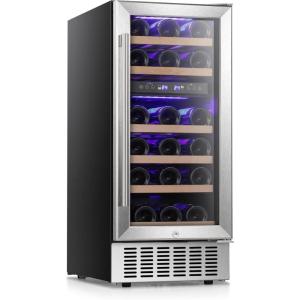 imageAntarctic Star Mini Fridge 15quot Wine Cooler Under Counter Beverage Refrigerator Beer Wine Fridge 28 Bottles Dual Zone Builtin Freestanding Stainless Steel DoubleLayer Tempered Glass Door chiller