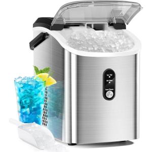 imageAntarctic Star Nugget Countertop Ice Maker with Soft Chewable Ice 34Lbs24H Pebble Portable Ice Machine with Ice Scoop SelfCleaning One Button Operation for KitchenOffice Stainless Steel Silver