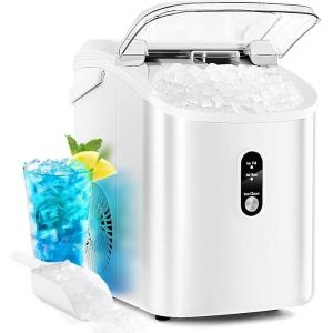imageAntarctic Star Nugget Countertop Ice Maker with Soft Chewable Ice 34Lbs24H Pebble Portable Ice Machine with Ice Scoop SelfCleaning One Button Operation for KitchenOffice White