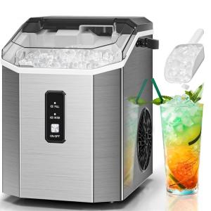imageAntarctic Star Nugget Ice Makers Countertop with SelfCleaning 35lbs24H Portable Sonic Ice Maker Machine with HandleBasketScoop for Home Kitchen Office CampingStainless Steel SilverStainless Steel Silver