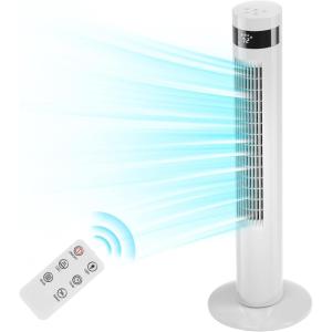 imageAntarctic Star Tower Fan Portable Electric Oscillating Fan Quiet Cooling Remote Control Standing Bladeless Floor Fans 3 Speeds Wind Modes Timer Bedroom Office 43 inch WhiteWhite