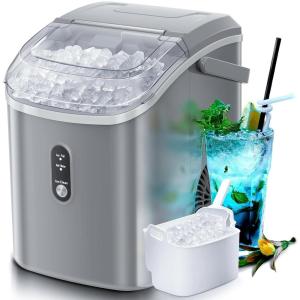 imageNugget Countertop Ice Maker with Soft Chewable Ice 34LBS24HPebble Portable Machine Scoop SelfCleaning OneClick OperationSonic Ice for KitchenOfficeBar GrayGrey