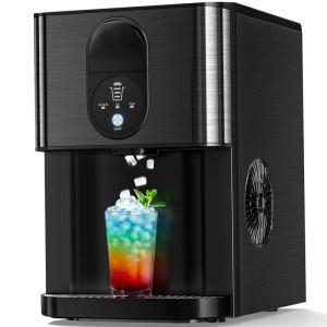 imageNugget Ice Maker Countertop 44Lbs24H Pellet Ice Machine with SelfCleaning ampamp Water Reservoir  Chewable Pebble Ice Maker for Home Office Bar  Silver Stainless SteelBlack