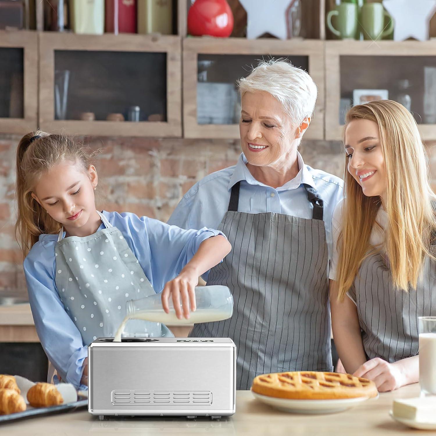 imageAntarctic Star 19 Quarts Electric Ice Cream Maker with Compressor and Touch Screen Homemade Ice Cream Maker for Kids with LCD Display 4 Modes for Gelato Frozen Yogurt Sorbet Silver