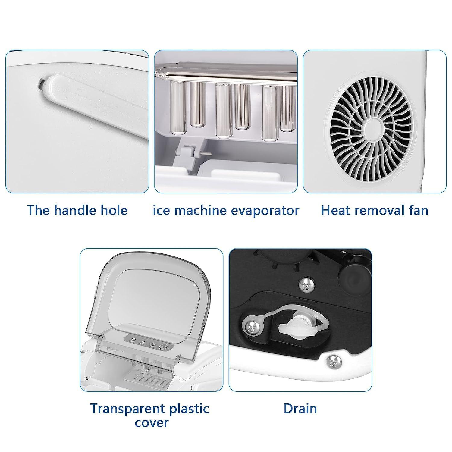 imageAntarctic Star Countertop Ice Maker Portable Ice Machine with HandleSelfCleaning Ice Makers 26Lbs24H 9 Ice Cubes6 Mins for Home Kitchen Bar Party White