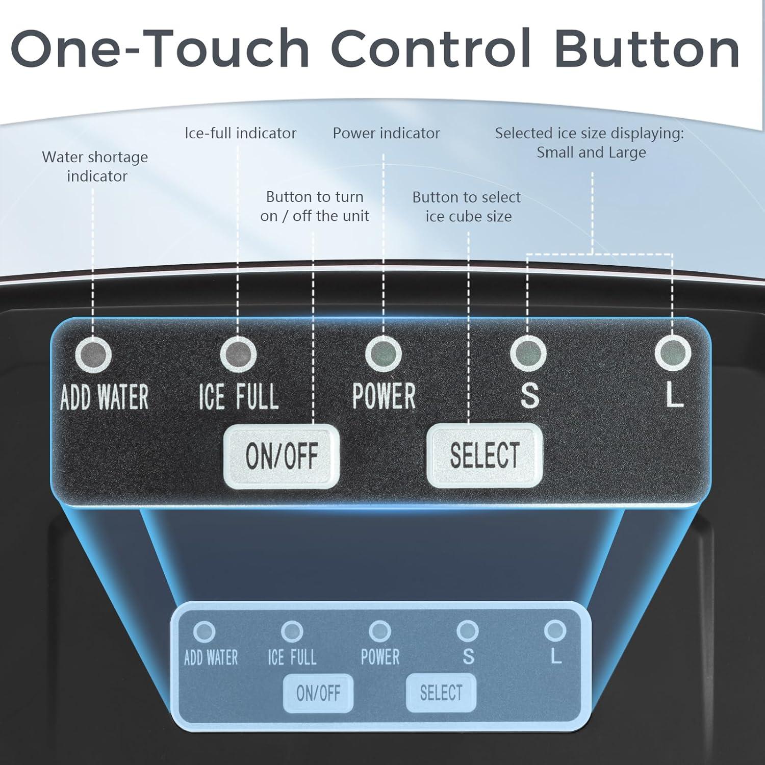 imageAntarctic Star Portable Ice Maker 9 Ice Cubes in 612Mins 28 LbsDay 2 Size of Bullet Ice Ice Maker Machine SelfCleaning Function with Ice Scoop and Basket for HomeKitchenOfficeRVBlack