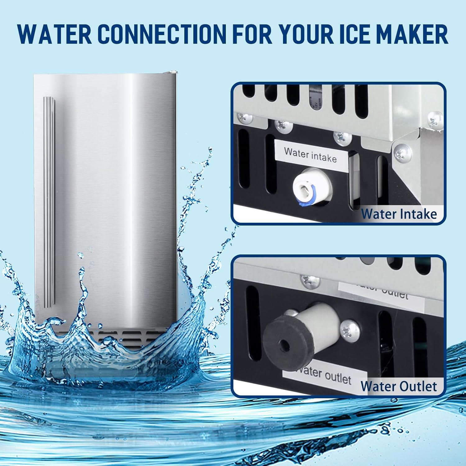 imageAntarctic Star Under Counter Nugget Ice Maker Freestanding Ice Machine with Water Inlet Pipe Draining Pipe 70lbs in 24H 24Hour Timer ampamp SelfCleaning Silver Commercial ice MakerSLIVER