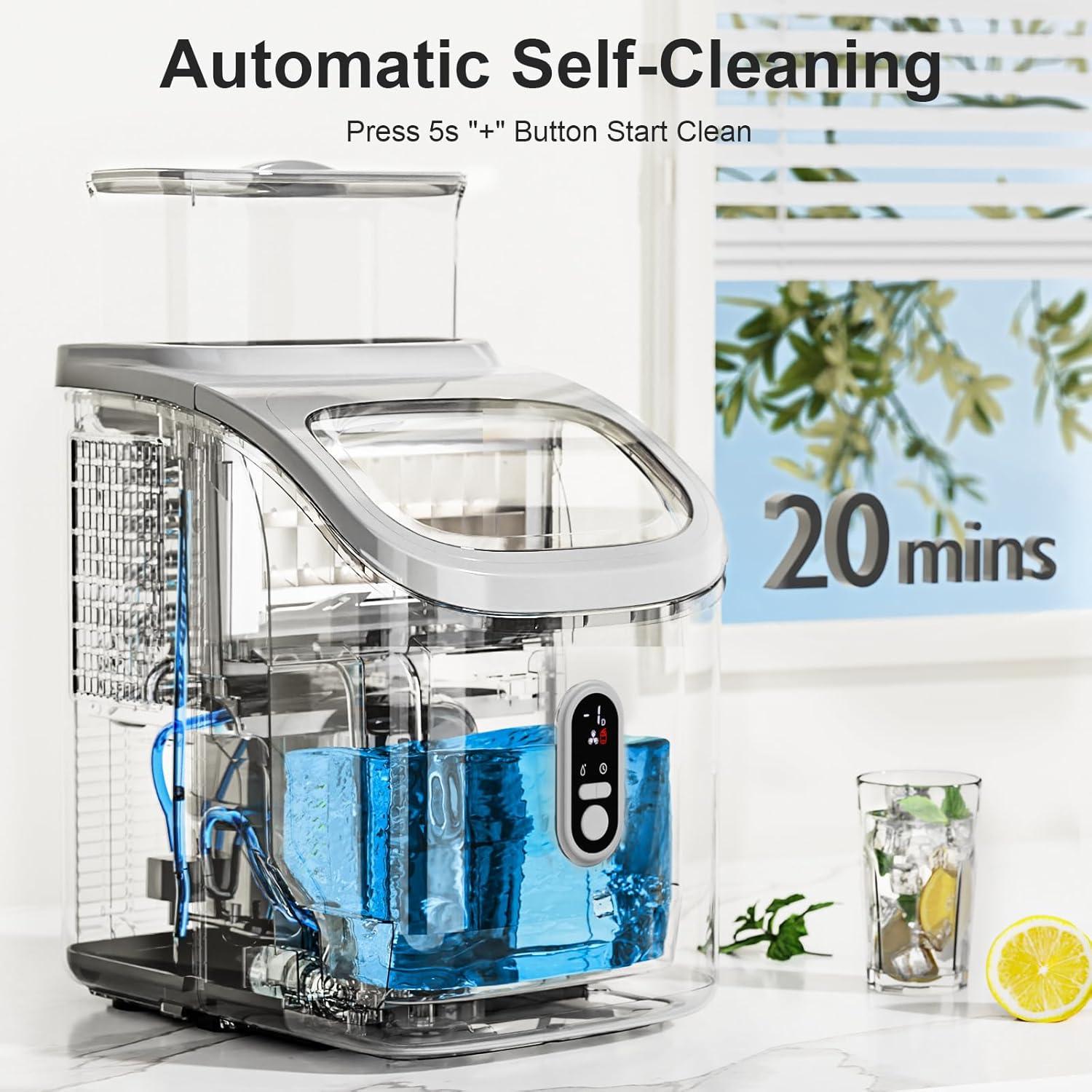 imageIce Cube Maker Antarctic Star Countertop Ice Machine 2 Ways to Add Water 30Lbs24H 16Pcs13Mins SelfCleaning Ice ScoopampampIce Basket for KitchenOfficeBar Grey