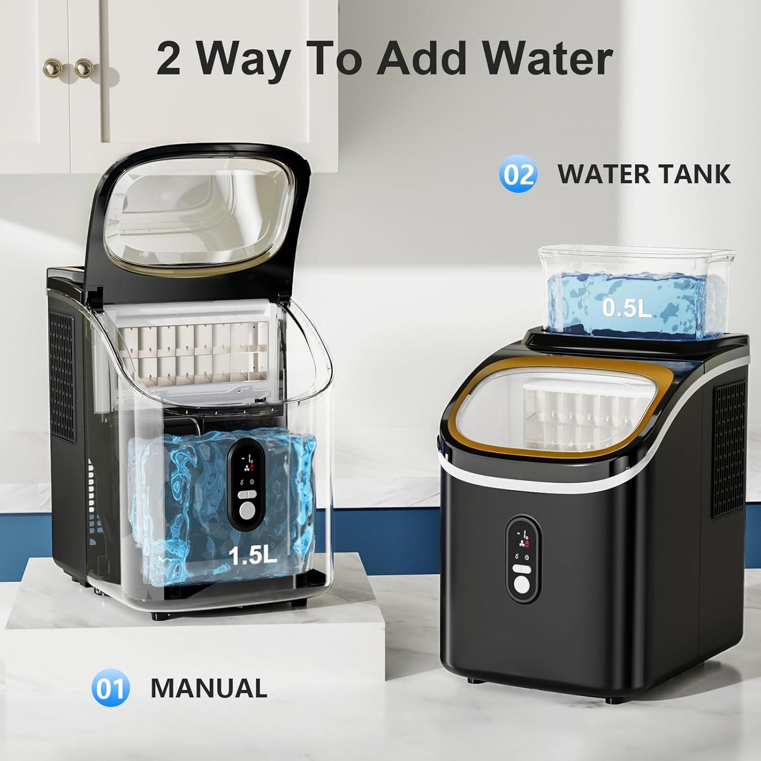 imageIce Cube Maker Antarctic Star Countertop Ice Machine 2 Ways to Add Water 30Lbs24H 16Pcs13Mins SelfCleaning Ice ScoopampampIce Basket for KitchenOfficeBar Black