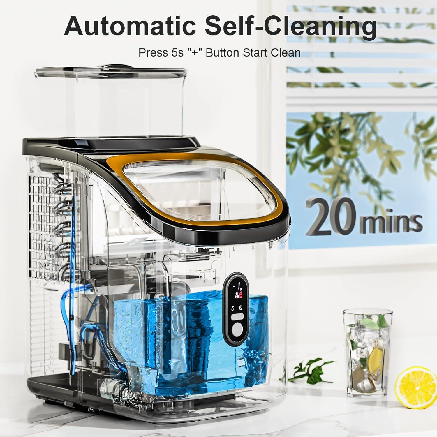 imageIce Cube Maker Antarctic Star Countertop Ice Machine 2 Ways to Add Water 30Lbs24H 16Pcs13Mins SelfCleaning Ice ScoopampampIce Basket for KitchenOfficeBar Black