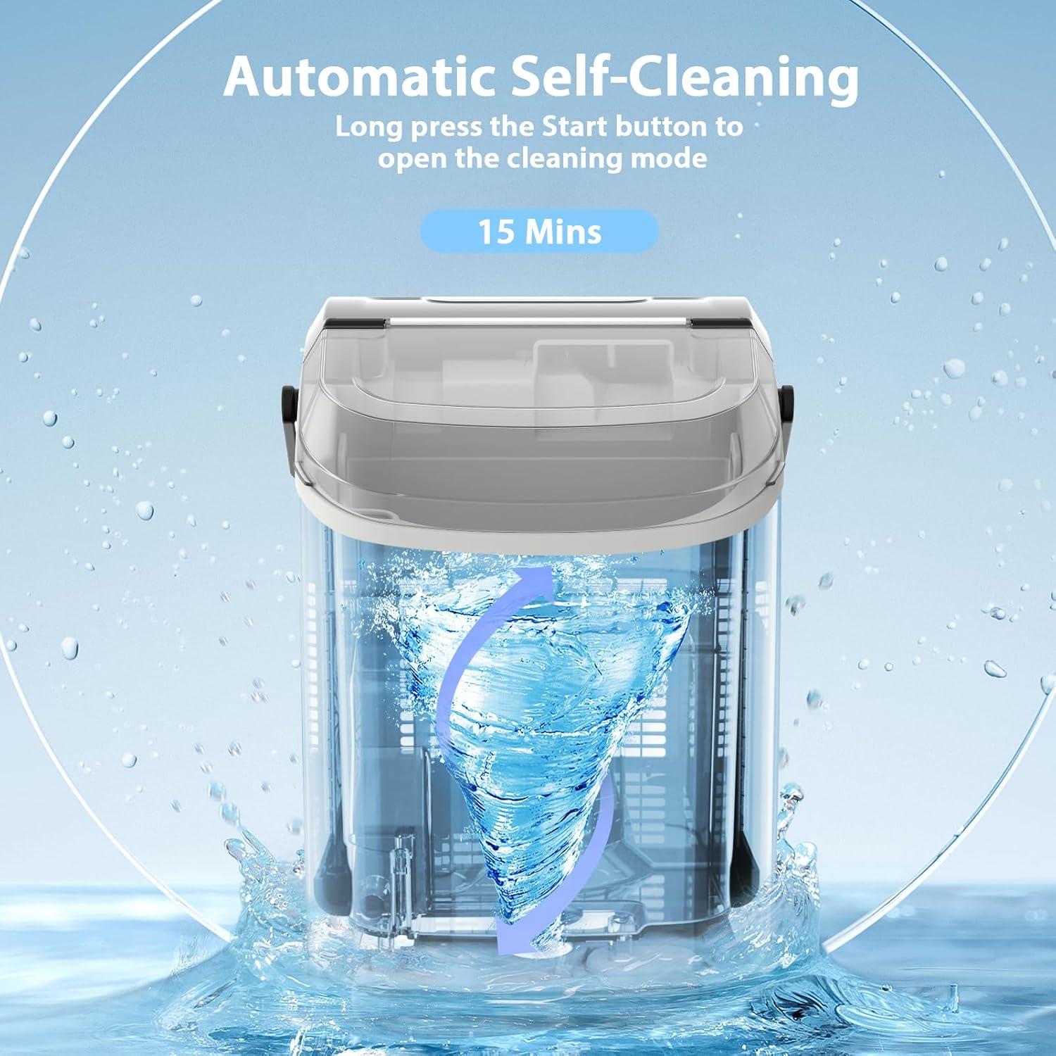 imageNugget Countertop Ice Maker with Chewable Pellet Ice Antarctic Star Portable Ice Machine Pebble Ice with SelfCleaning 34Lbs24H One Button Operation for Kitchen Home Stainless Steel Black