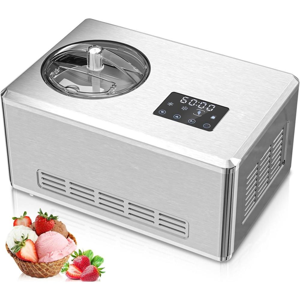 imageAntarctic Star 19 Quarts Electric Ice Cream Maker with Compressor and Touch Screen Homemade Ice Cream Maker for Kids with LCD Display 4 Modes for Gelato Frozen Yogurt Sorbet Silver