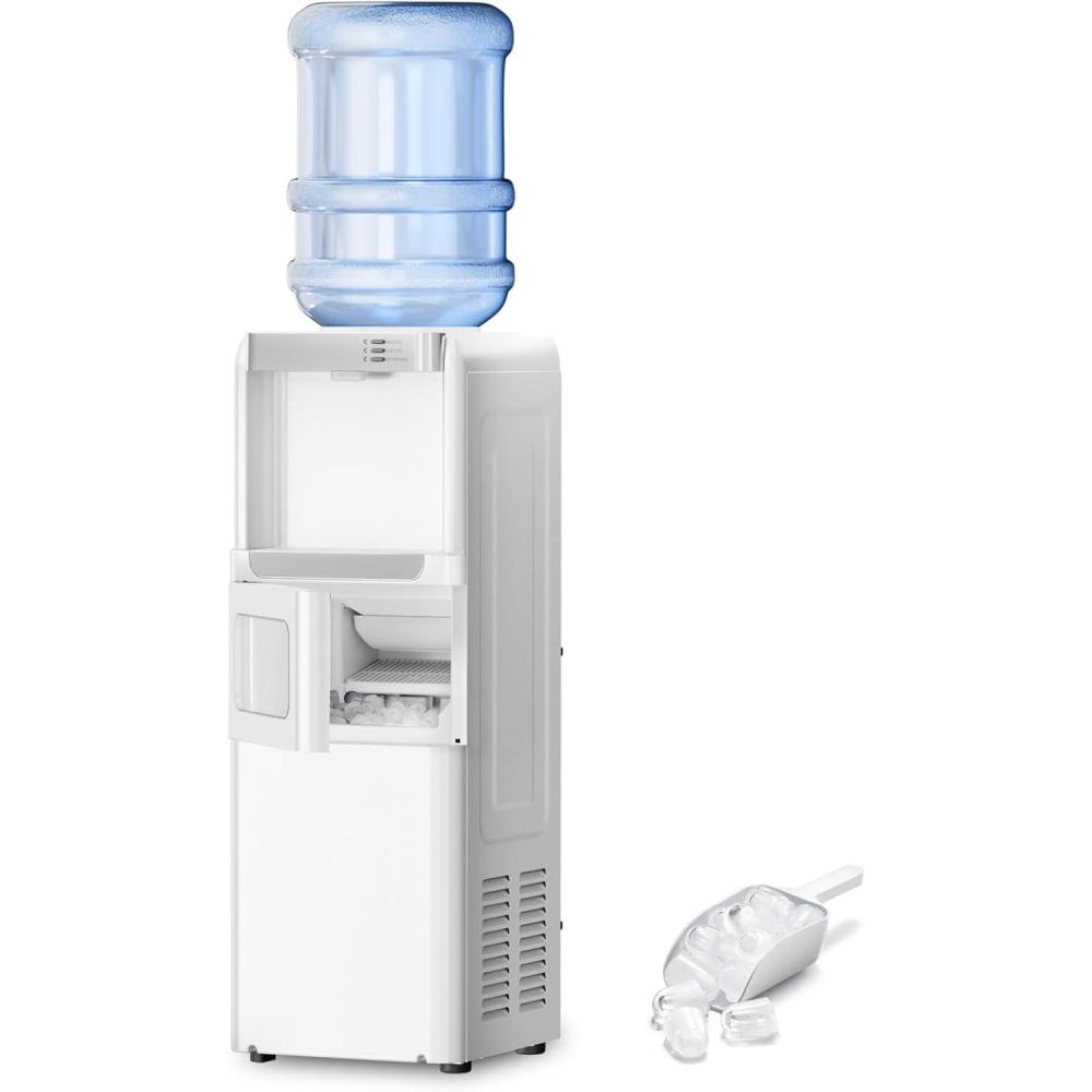 imageAntarctic Star 3in1 Hot and Cold Water Cooler Dispenser with Builtin Ice Maker for 3 to 5 Gallon Bottle Water Dispenserwith Child Safety LockBlackWhite