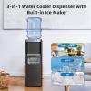 imageAntarctic Star 3in1 Hot and Cold Water Cooler Dispenser with Builtin Ice Maker for 3 to 5 Gallon Bottle Water Dispenserwith Child Safety LockBlackBlack