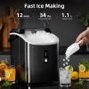 imageAntarctic Star Nugget Ice Maker Countertop with Soft Chewable Ice Portable Sonic Ice Maker with Basket and Scoop Removable Top Cover AutoCleaning for HomePartyRVCamping Stainless Steel Black