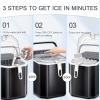 imageAntarctic Star Portable Ice Maker 9 Ice Cubes in 612Mins 28 LbsDay 2 Size of Bullet Ice Ice Maker Machine SelfCleaning Function with Ice Scoop and Basket for HomeKitchenOfficeRVBlack